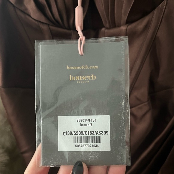 House of CB Chocolate Draped Midi Dress - Picture 6 of 8